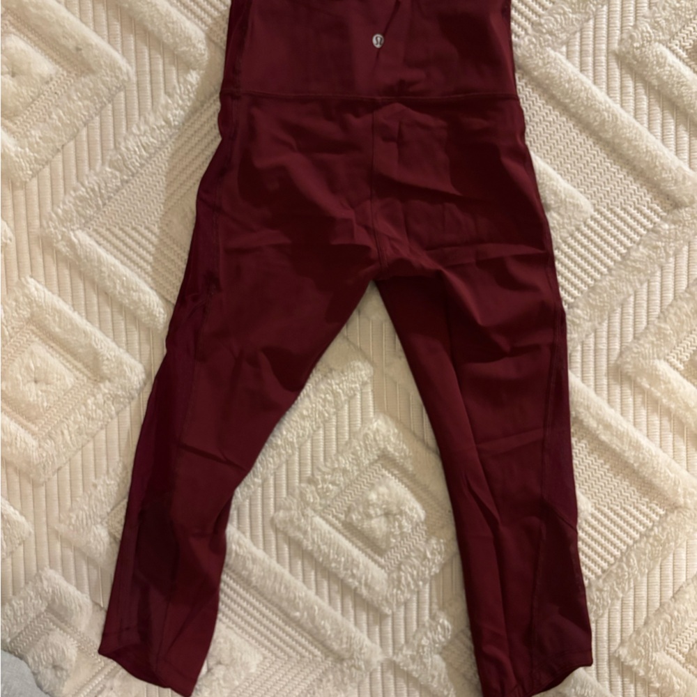 Lululemon Athletica Mesh 3/4 Crop Legging, Oxblood/ Maroon